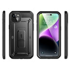 SUPCASE iPhone 15 UB Pro-抗震防摔支架保護殼(黑:  含螢幕防護膜、夾扣套)