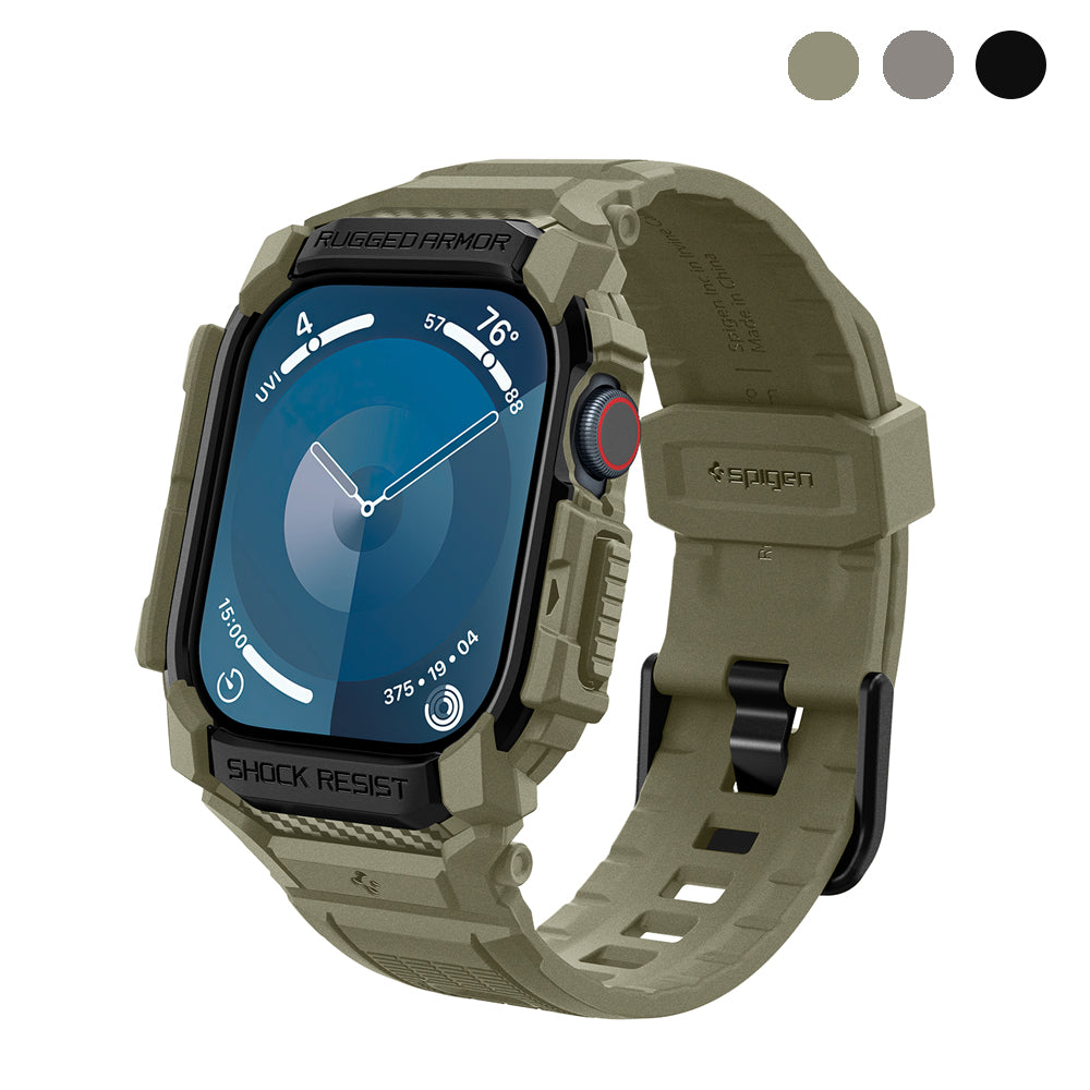 Spigen Apple Watch 11 / 10 (46mm) Rugged Armor Pro-防摔保護殼專業版(錶帶一體成型)