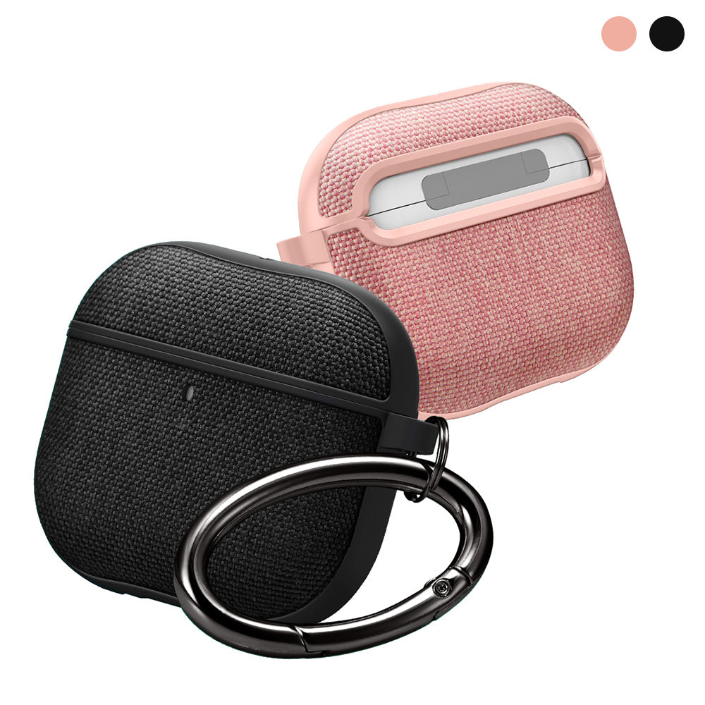 Spigen Airpods 4- Urban Fit 布紋保護殼 (黑/玫瑰金)
