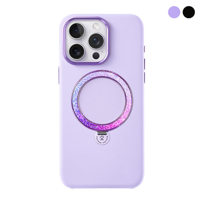 PYNANA iPhone 16 Pro Max Dancing Circle Magsafe-水鑽磁圈皮質保護殼
