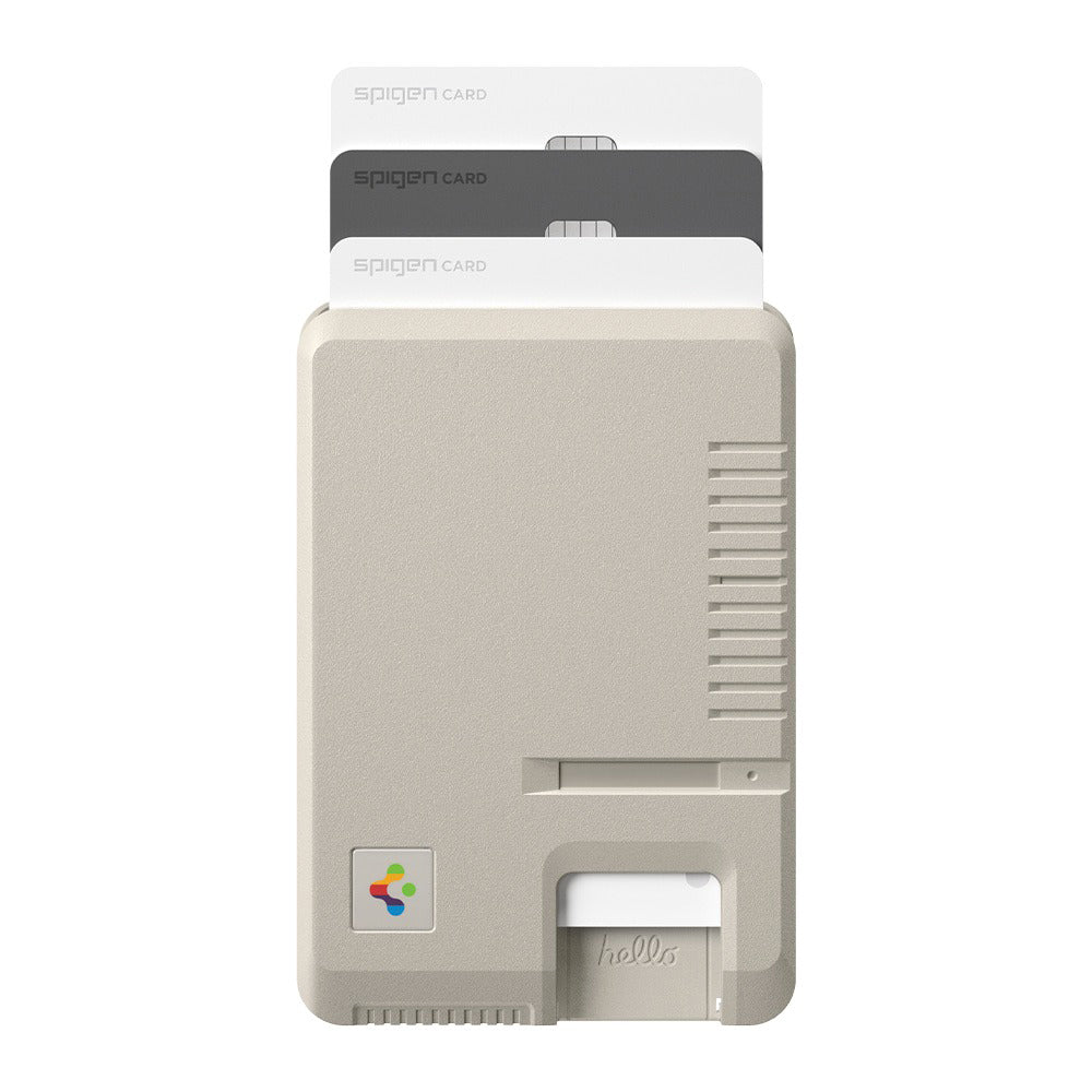 Spigen iPhone Classic LS Mag Fit Wallet with Magsafe Stone-磁吸復古卡套(經典米色)