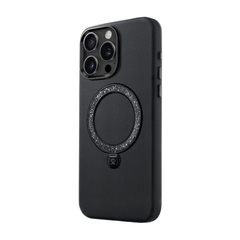 PYNANA iPhone 16 Pro Dancing Circle Magsafe-水鑽磁圈皮質保護殼