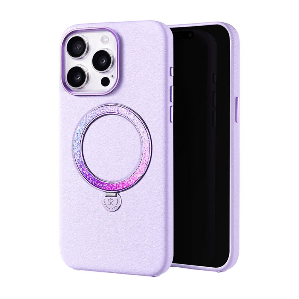 PYNANA iPhone 16 Pro Dancing Circle Magsafe-水鑽磁圈皮質保護殼