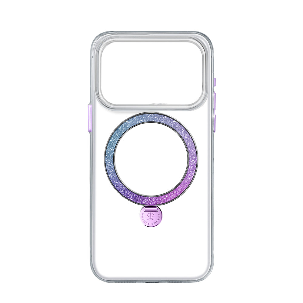 PYNANA iPhone 17 Pro Dancing Circle Magsafe-水晶磁圈支架保護殼(紫)