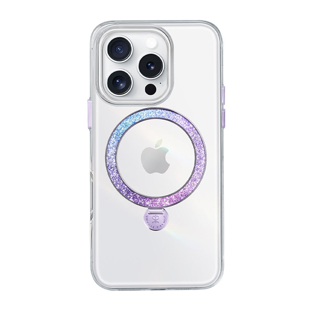 PYNANA iPhone 16 Pro Max Dancing Streamer Magsafe-水鑽磁圈保護殼(紫)