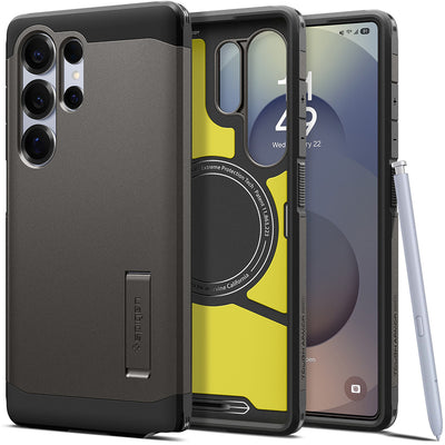 Spigen Galaxy S25 Ultra (6.9吋) Tough Armor MagFit-磁吸軍規防摔保護殼(黑/銅灰)