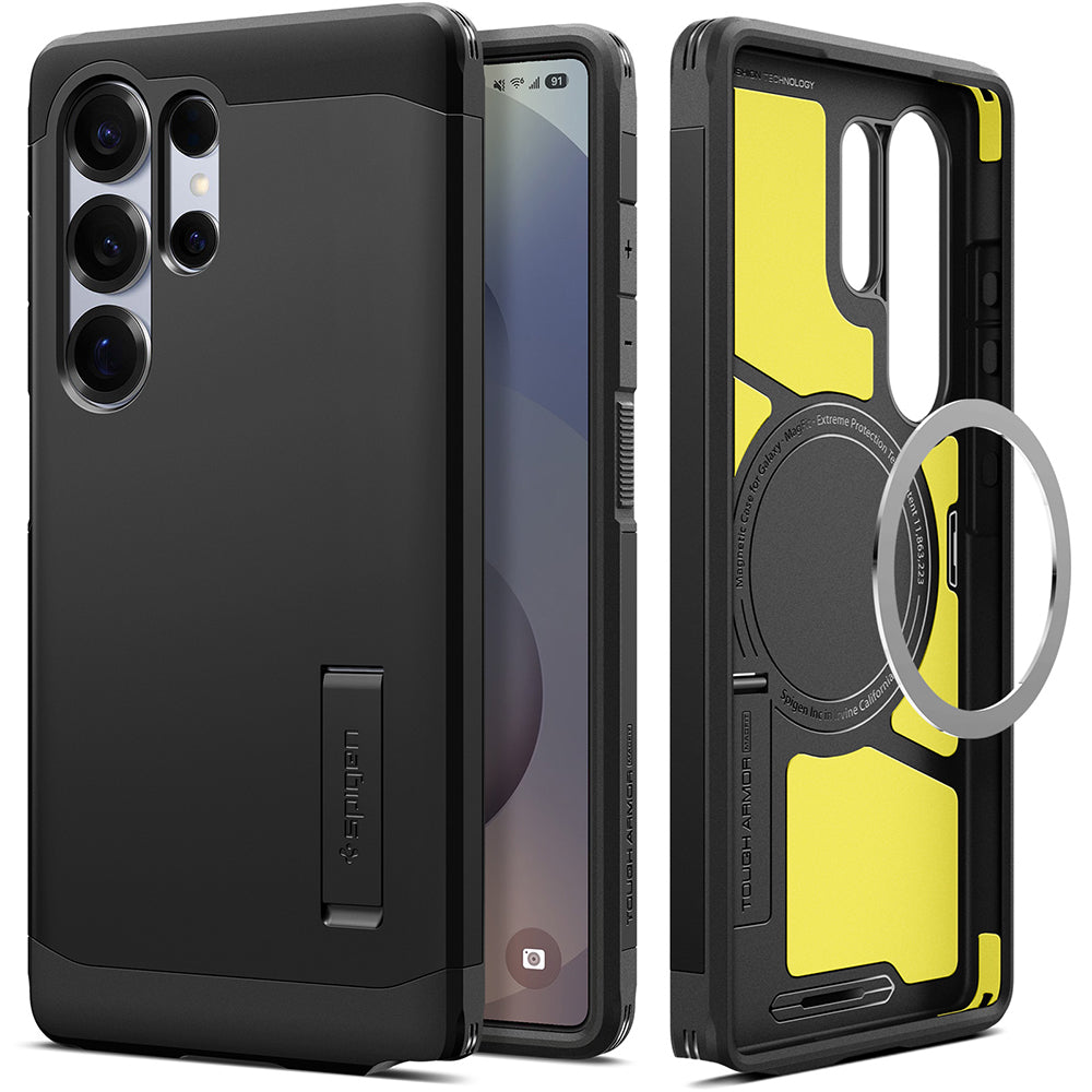 Spigen Galaxy S25 Ultra (6.9吋) Tough Armor MagFit-磁吸軍規防摔保護殼(黑/銅灰)
