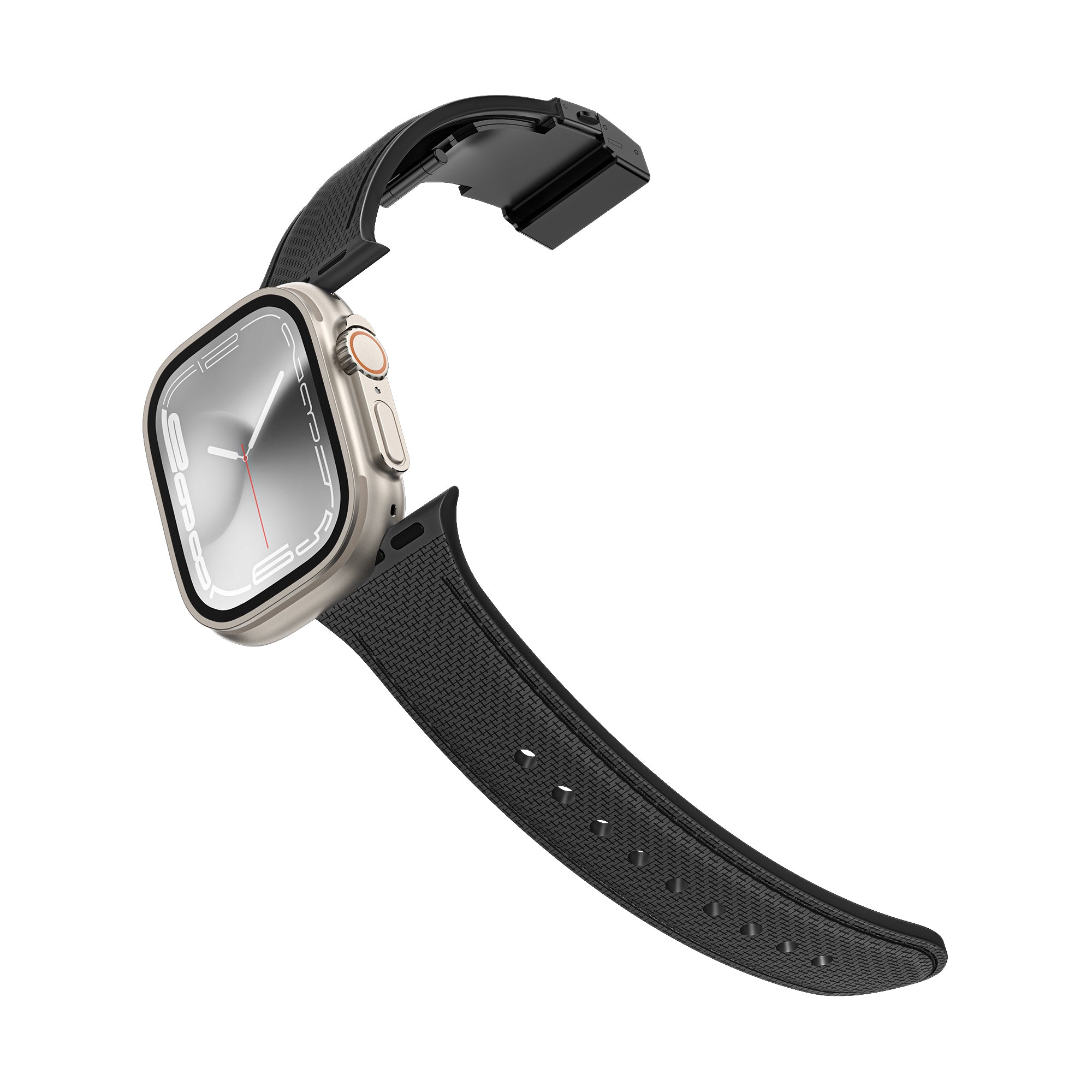 AMAZINGTHING Apple Watch Series (49/45/44/42mm) Titan Swift -皮革紋矽膠錶帶