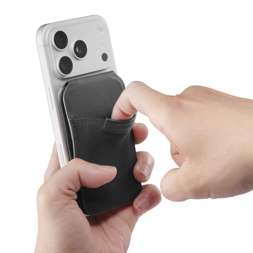 Spigen iPhone Slim Fold 磁吸支架卡包(黑)