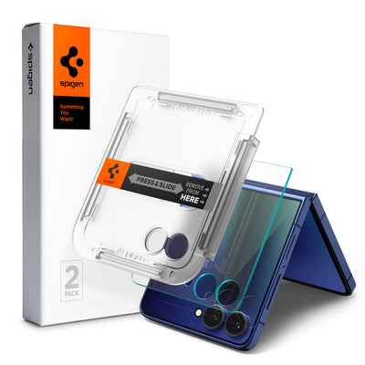 Spigen Galaxy Z Flip 8 / Flip 7 Glas.tR EZ Fit HD (2P)-玻璃保護貼(含快貼板)