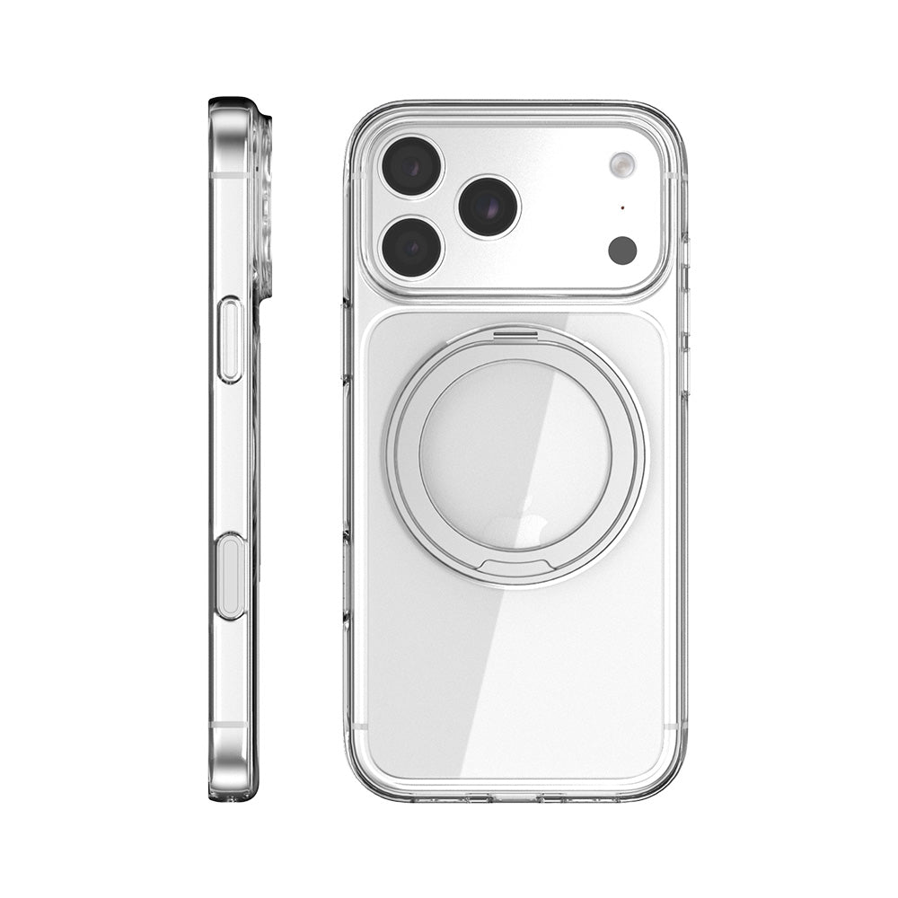 JTLEGEND iPhone 18 Crystal Ever恆透磁吸旋轉支架殼 - 透明