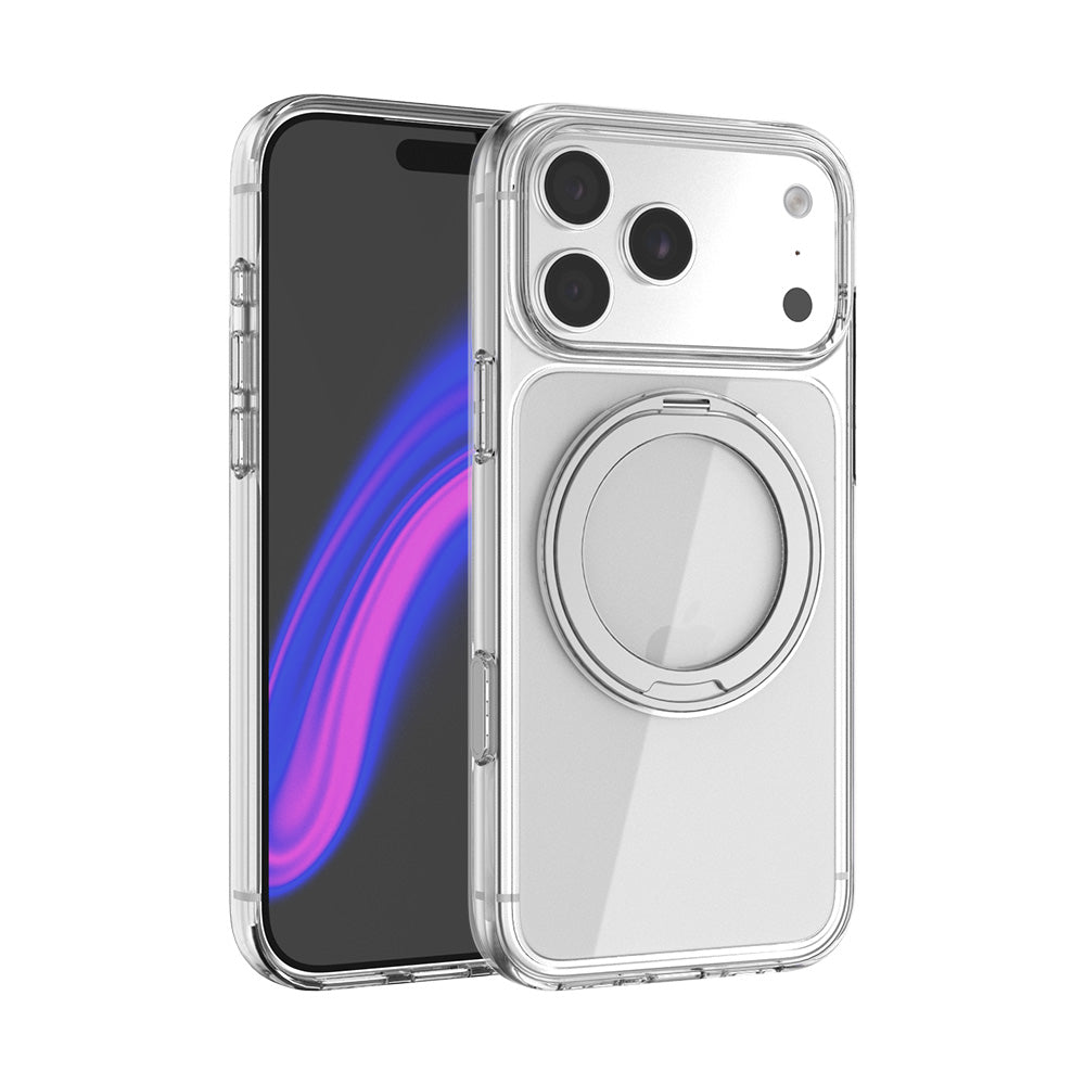 JTLEGEND iPhone 18 Crystal Ever恆透磁吸旋轉支架殼 - 透明