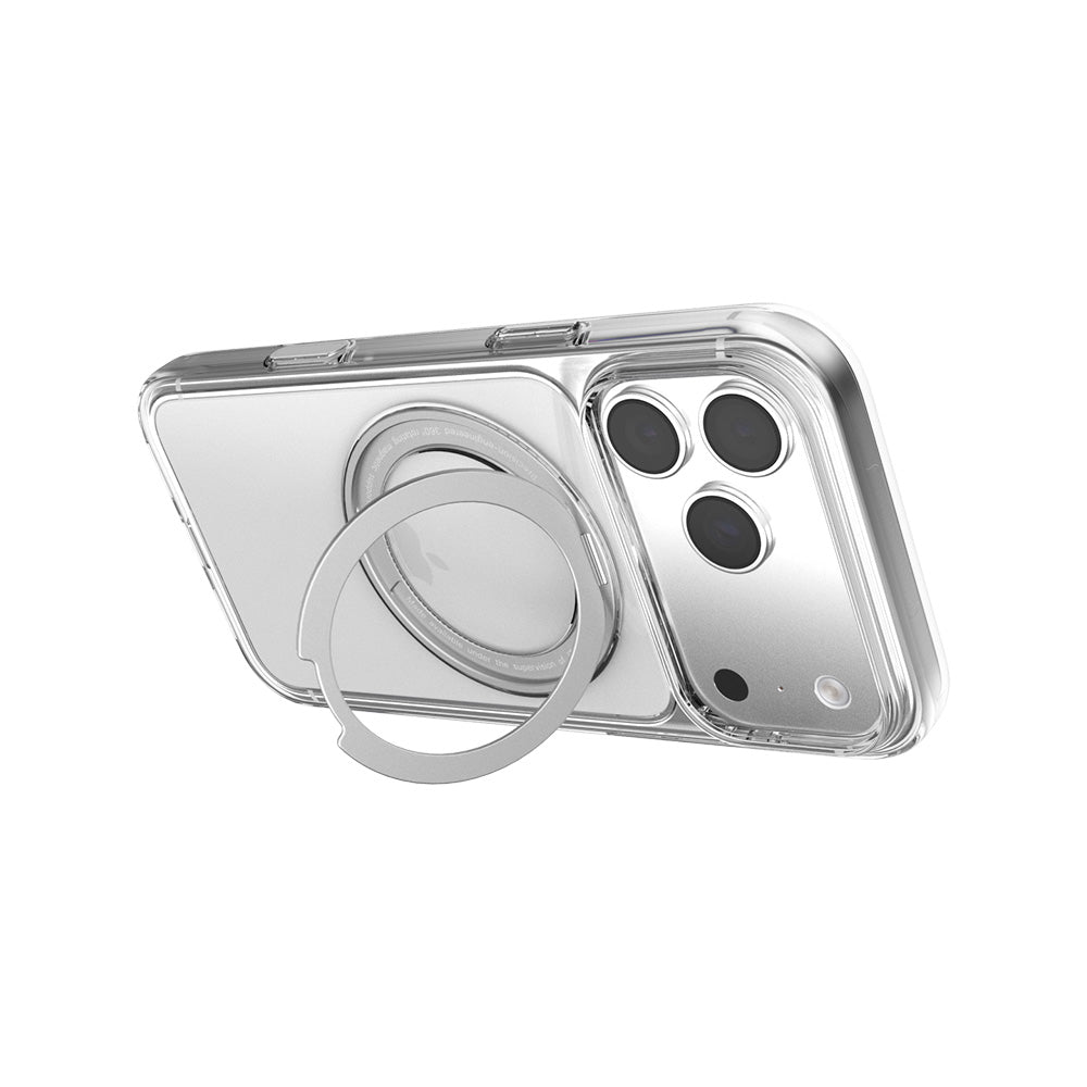 JTLEGEND iPhone 18 Crystal Ever恆透磁吸旋轉支架殼 - 透明