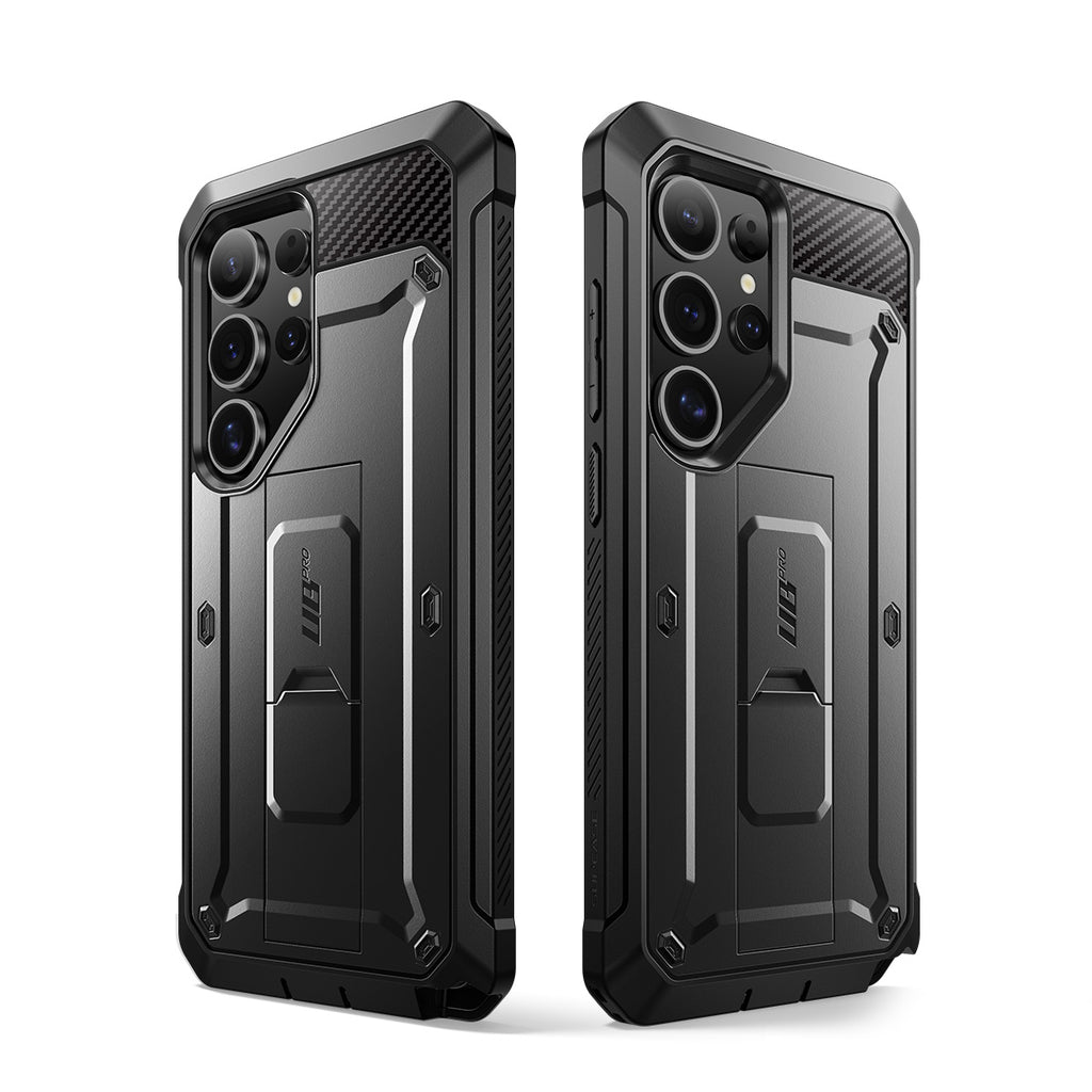 SUPCASE Galaxy S25 Ultra / S25 Plus / S25-抗震防摔支架保護殼(黑: 含螢幕防護膜、夾扣套)
