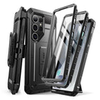 SUPCASE Galaxy S25 Ultra / S25 Plus / S25-抗震防摔支架保護殼(黑: 含螢幕防護膜、夾扣套)