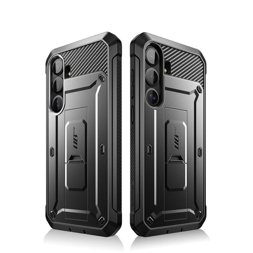 SUPCASE Galaxy S25 Ultra / S25 Plus / S25-抗震防摔支架保護殼(黑: 含螢幕防護膜、夾扣套)