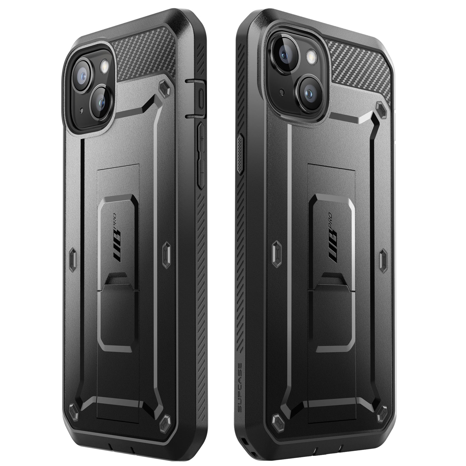 SUPCASE iPhone 15 UB Pro-抗震防摔支架保護殼(黑:  含螢幕防護膜、夾扣套)
