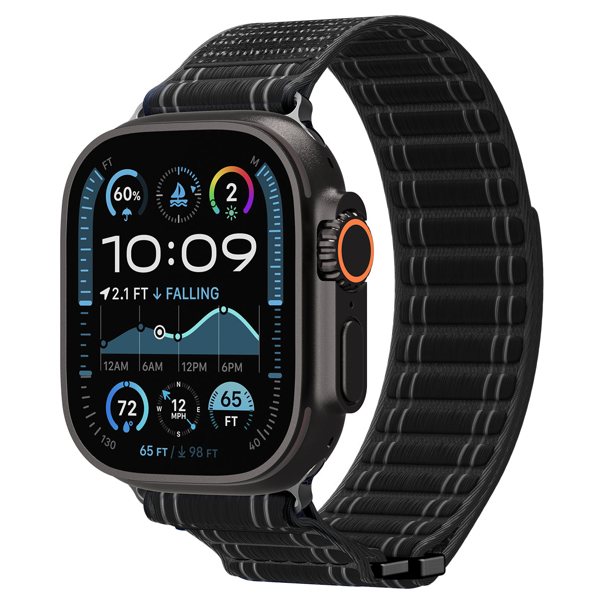 Spigen Apple Watch Ultra 3/2/1 (49mm) / 11/10 (46mm) / 9/8/7 (45mm) / SE (3nd/2nd/1st Gen)/6/5/4 (44mm) Band WBF0 -編織錶帶(黑)