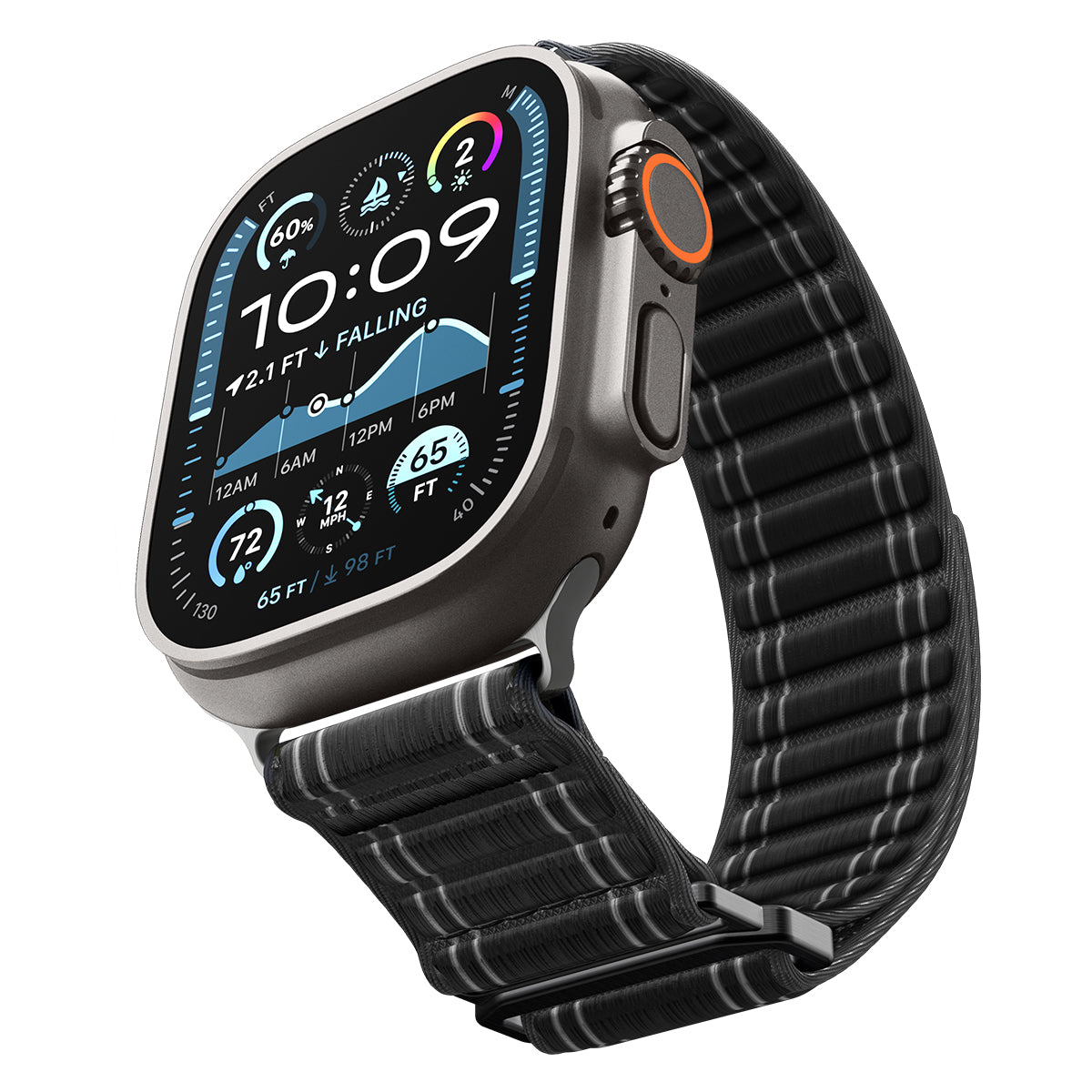 Spigen Apple Watch Ultra 3/2/1 (49mm) / 11/10 (46mm) / 9/8/7 (45mm) / SE (3nd/2nd/1st Gen)/6/5/4 (44mm) Band WBF0 -編織錶帶(黑)