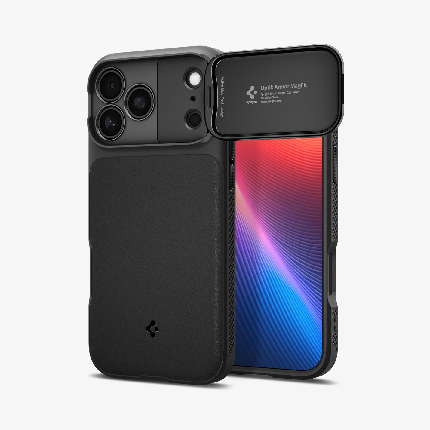 Spigen iPhone 17 Pro Max  Optik Armor MagFit-磁吸軍規防摔保護殼(黑)