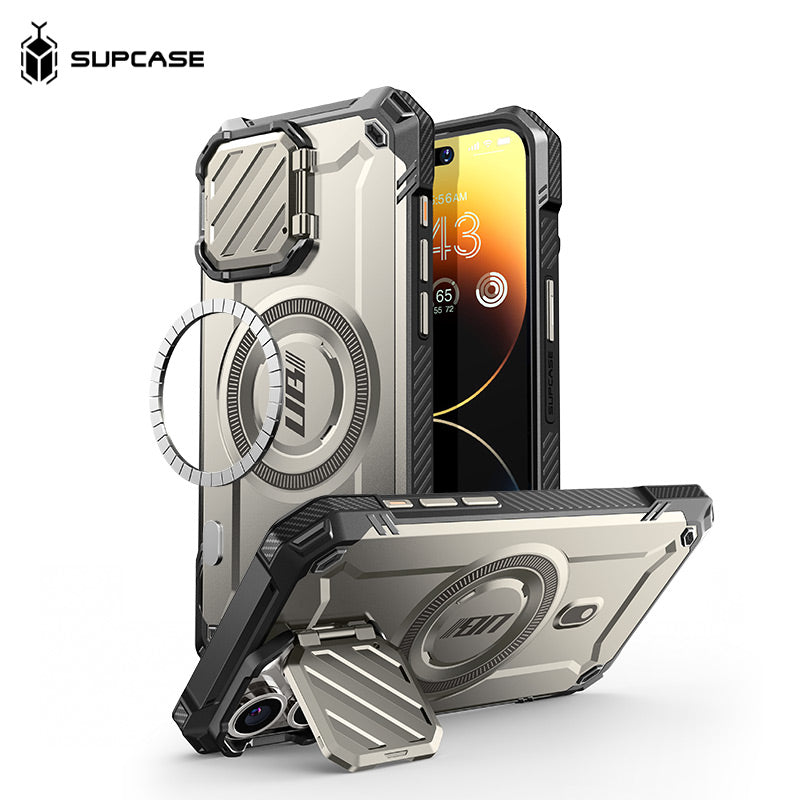 SUPCASE iPhone 15 Pro UB Mag XT-抗震防摔磁吸支架保護殼(含鏡頭蓋支架)