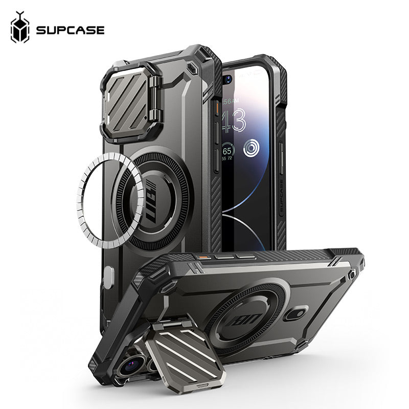 SUPCASE iPhone 15 Pro UB Mag XT-抗震防摔磁吸支架保護殼(含鏡頭蓋支架)