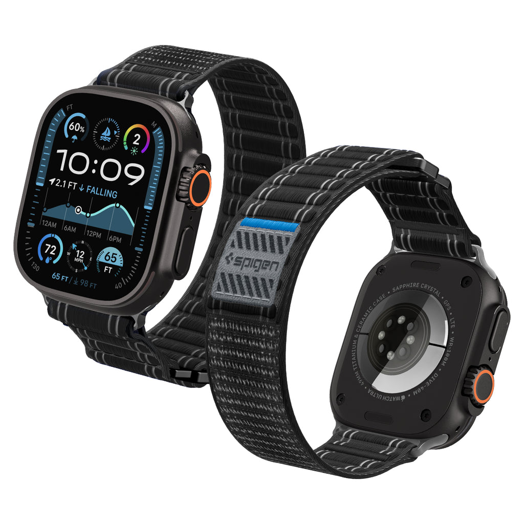 Spigen Apple Watch Ultra 3/2/1 (49mm) / 11/10 (46mm) / 9/8/7 (45mm) / SE (3nd/2nd/1st Gen)/6/5/4 (44mm) Band WBF0 -編織錶帶(黑)